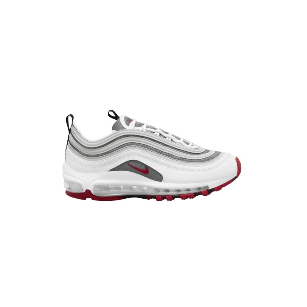 Nike Air Max 97 Boys 4 Grade School Running Shoes Grey White Varsity Red Bullet